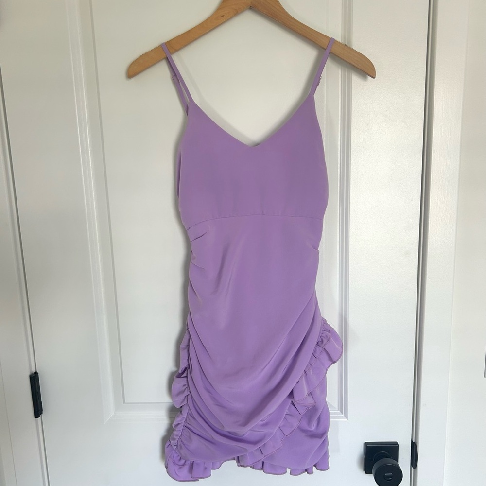 Hello Molly Lavender Ruffle Mini Dress - Picture 2 of 4